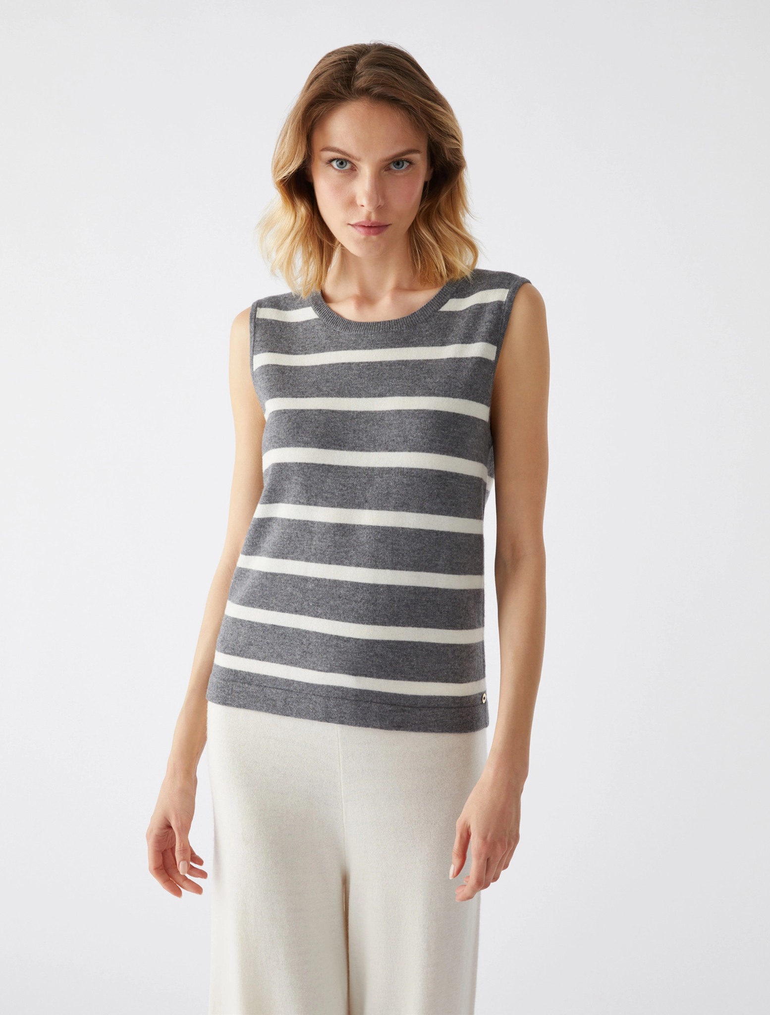 Maglia Twin Set con Fantasia / Bianco - Ideal Moda