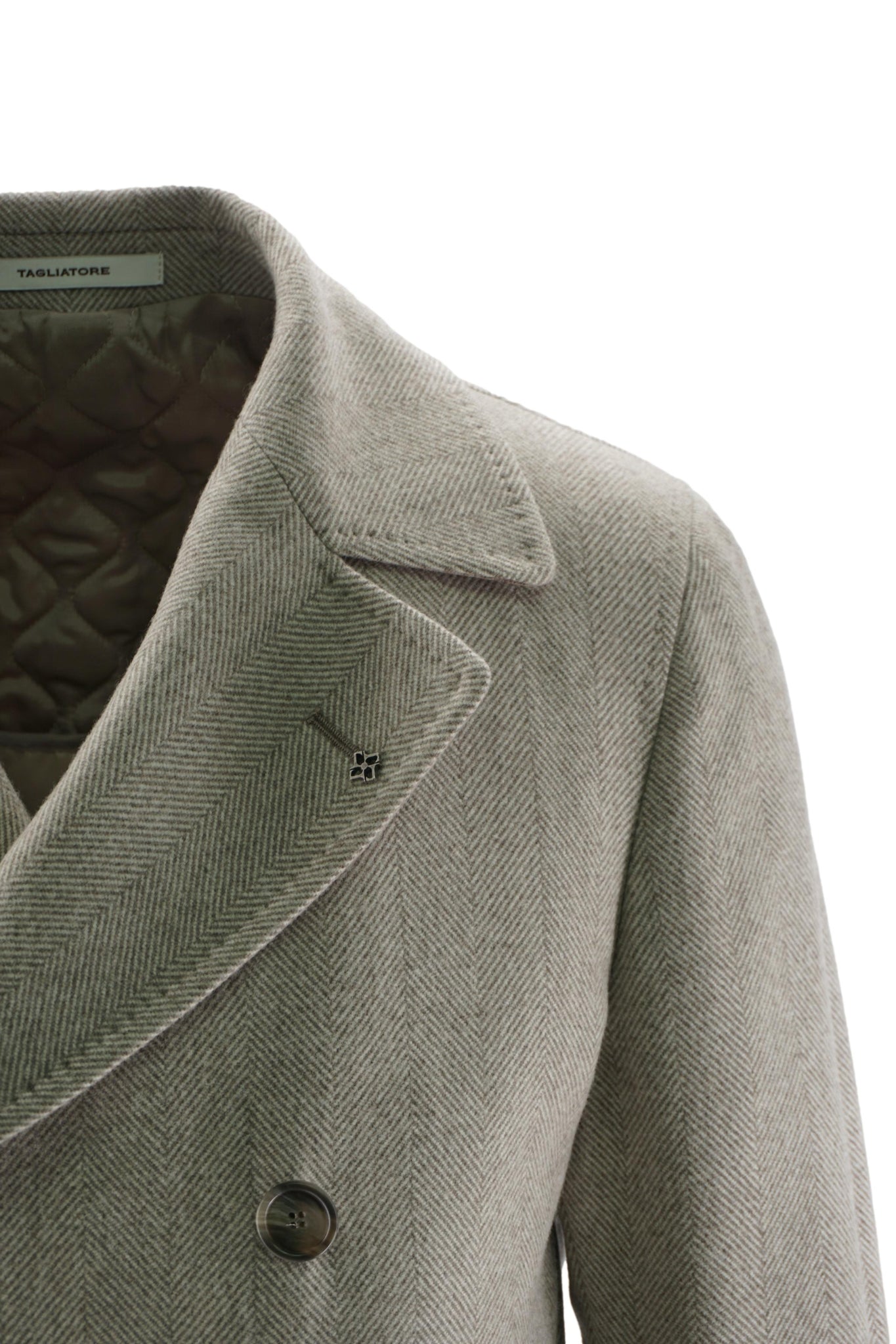 Cappotto in Lana Spigata / Beige - Ideal Moda