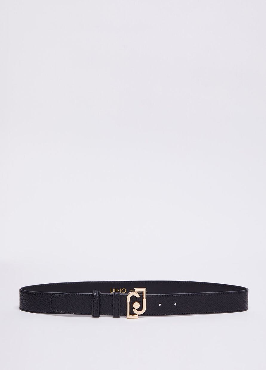 Cintura Altezza 3,5 cm con Logo / Nero - Ideal Moda