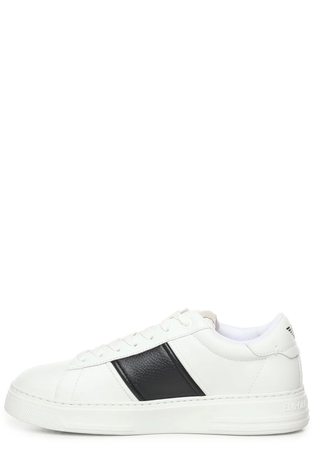 Sneaker in Pelle con Banda Laterale / Bianco - Ideal Moda