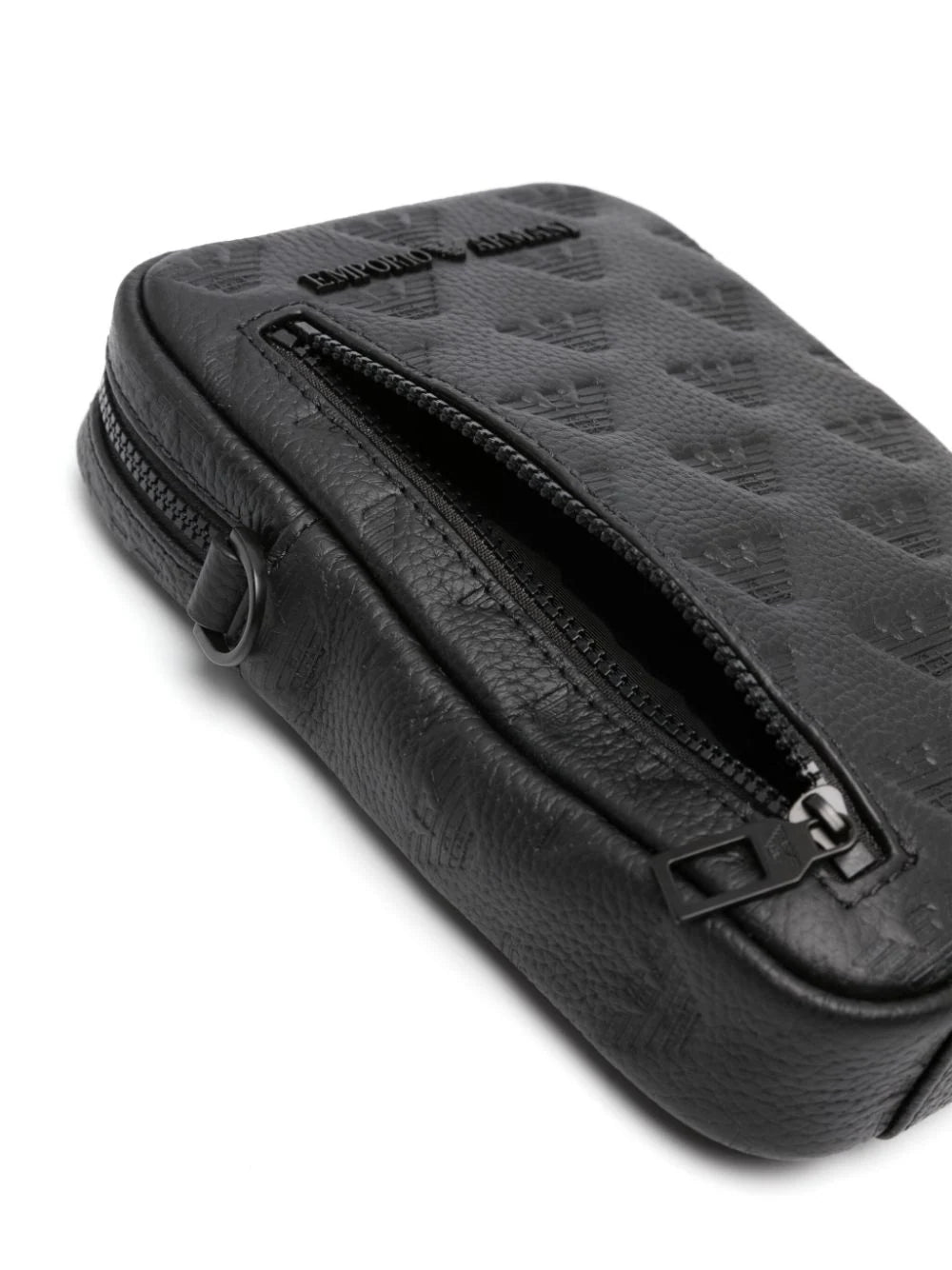 Borsa con Logo Monogramma Goffrato / Nero - Ideal Moda