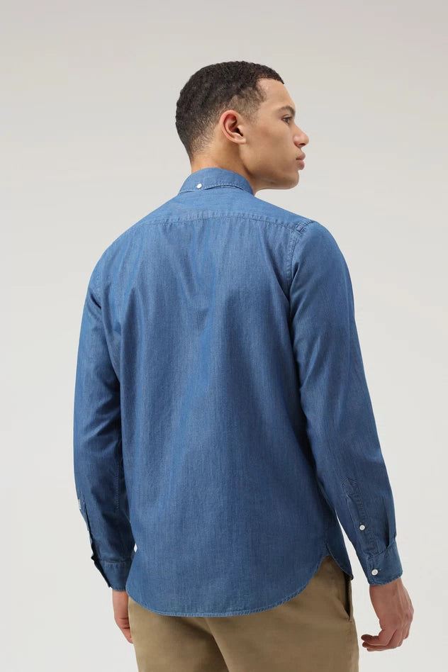 Camicia in Chambray di Puro Cotone / Jeans - Ideal Moda