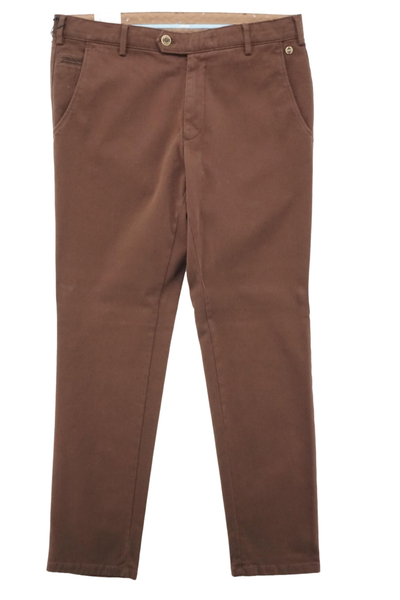 Pantalone Regular Fit Bonn in Cotone / Marrone - Ideal Moda
