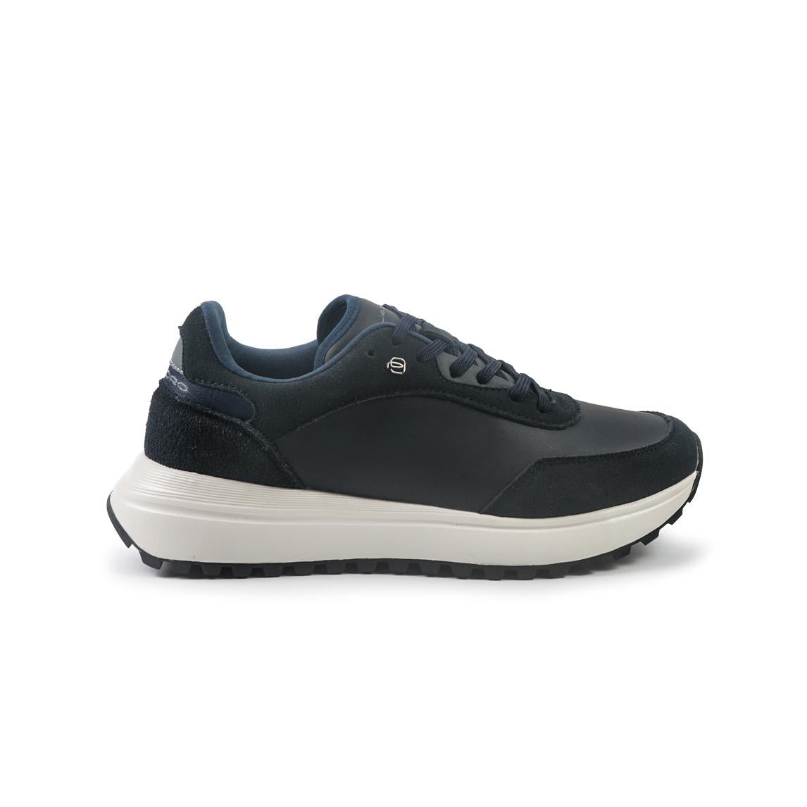 Sneaker in Pelle e Tessuto / Blu - Ideal Moda
