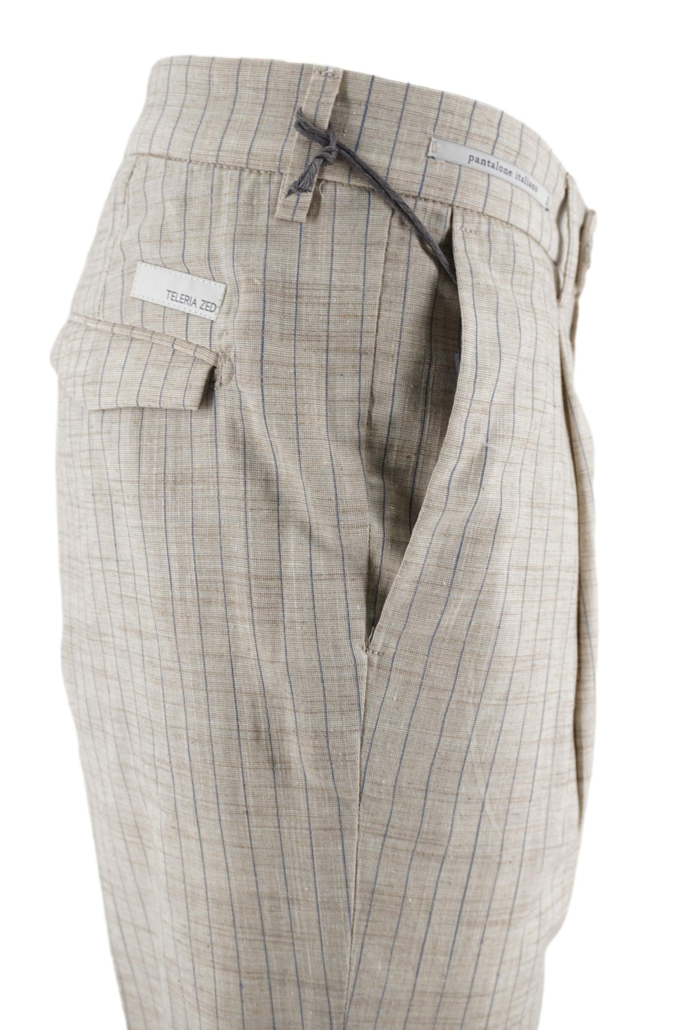Pantalone in Misto Lino / Beige - Ideal Moda