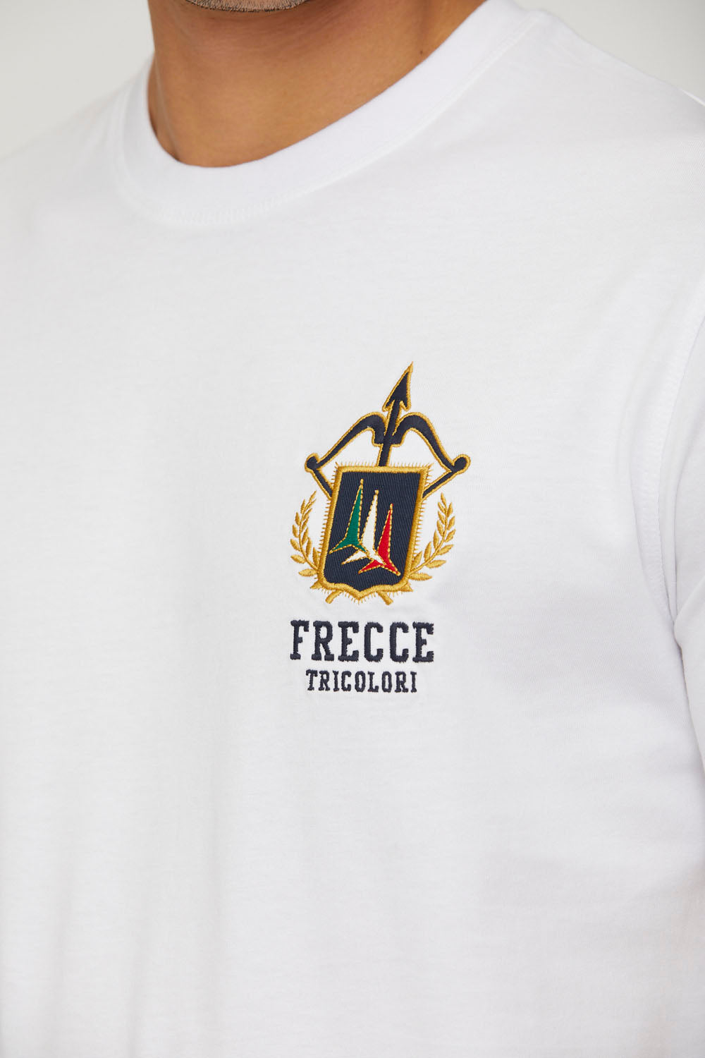T-Shirt Frecce Tricolori Ricamata / Bianco - Ideal Moda