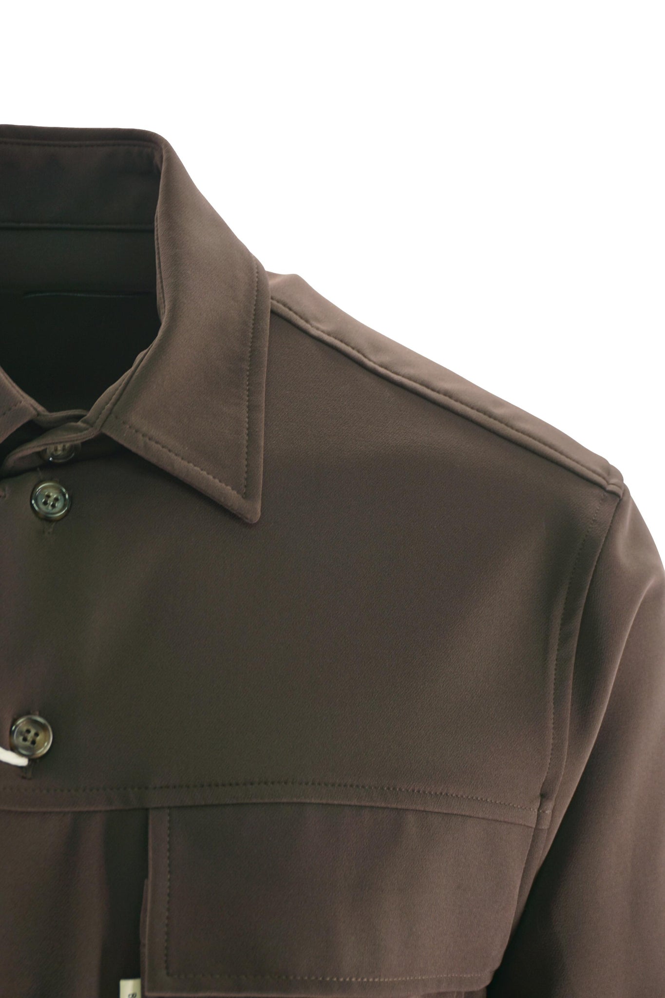 Overshirt in Tessuto Tecnico / Marrone - Ideal Moda