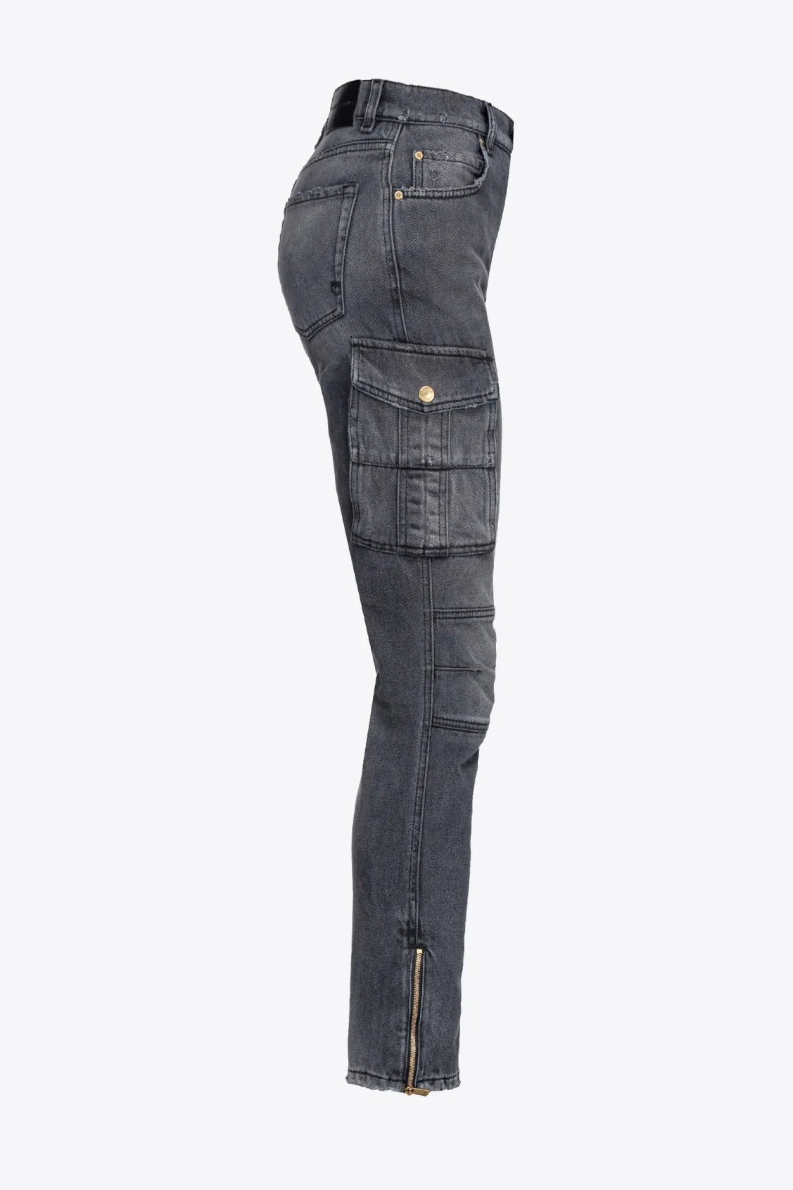 Jeans Cargo Skinny / Grigio - Ideal Moda