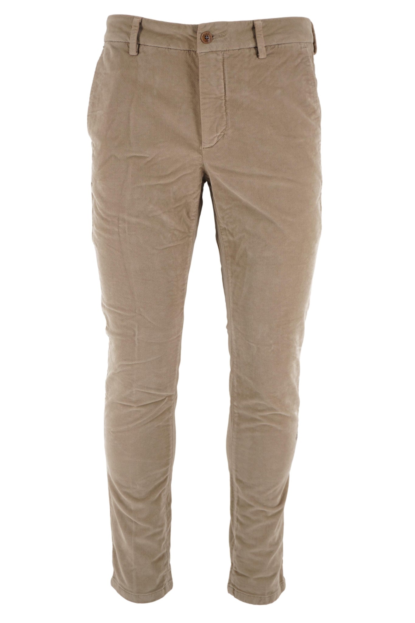 Pantalone Chino in Velluto di Cotone / Tortora - Ideal Moda