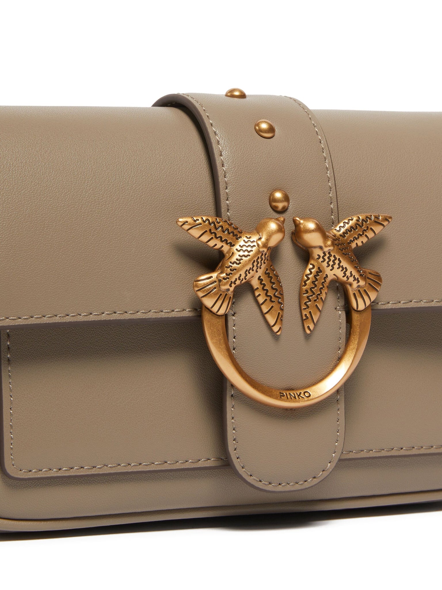 Borsa Pochette a Tracolla Piccola in Pelle / Tortora - Ideal Moda