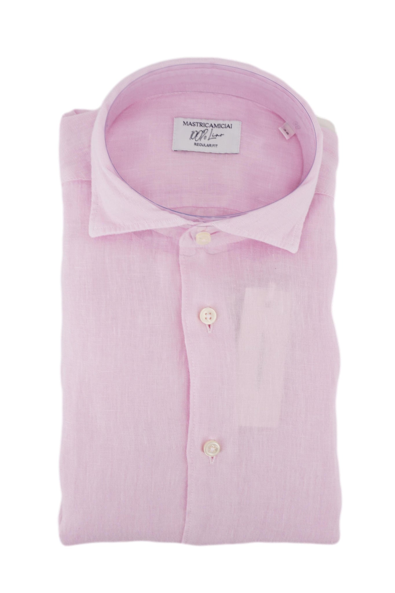 Camicia in Lino con Collo Morbido / Rosa - Ideal Moda