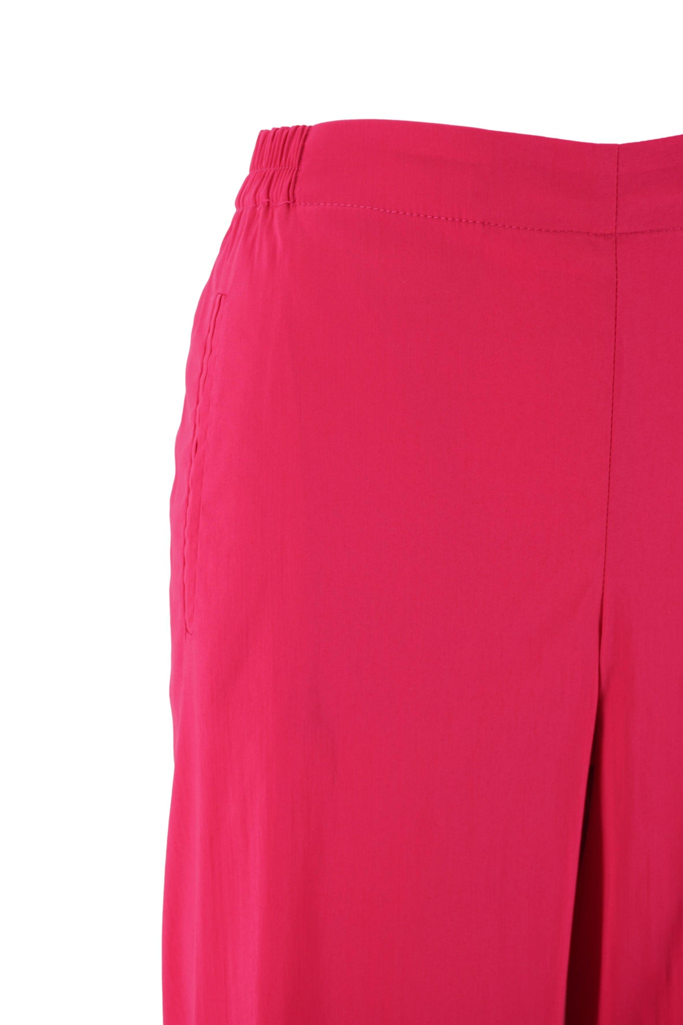 Pantalone in Cotone con Mezzo Elastico in Vita / Fucsia - Ideal Moda