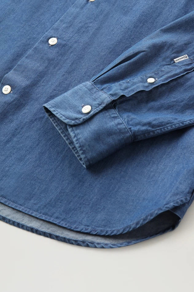 Camicia in Chambray di Puro Cotone / Jeans - Ideal Moda