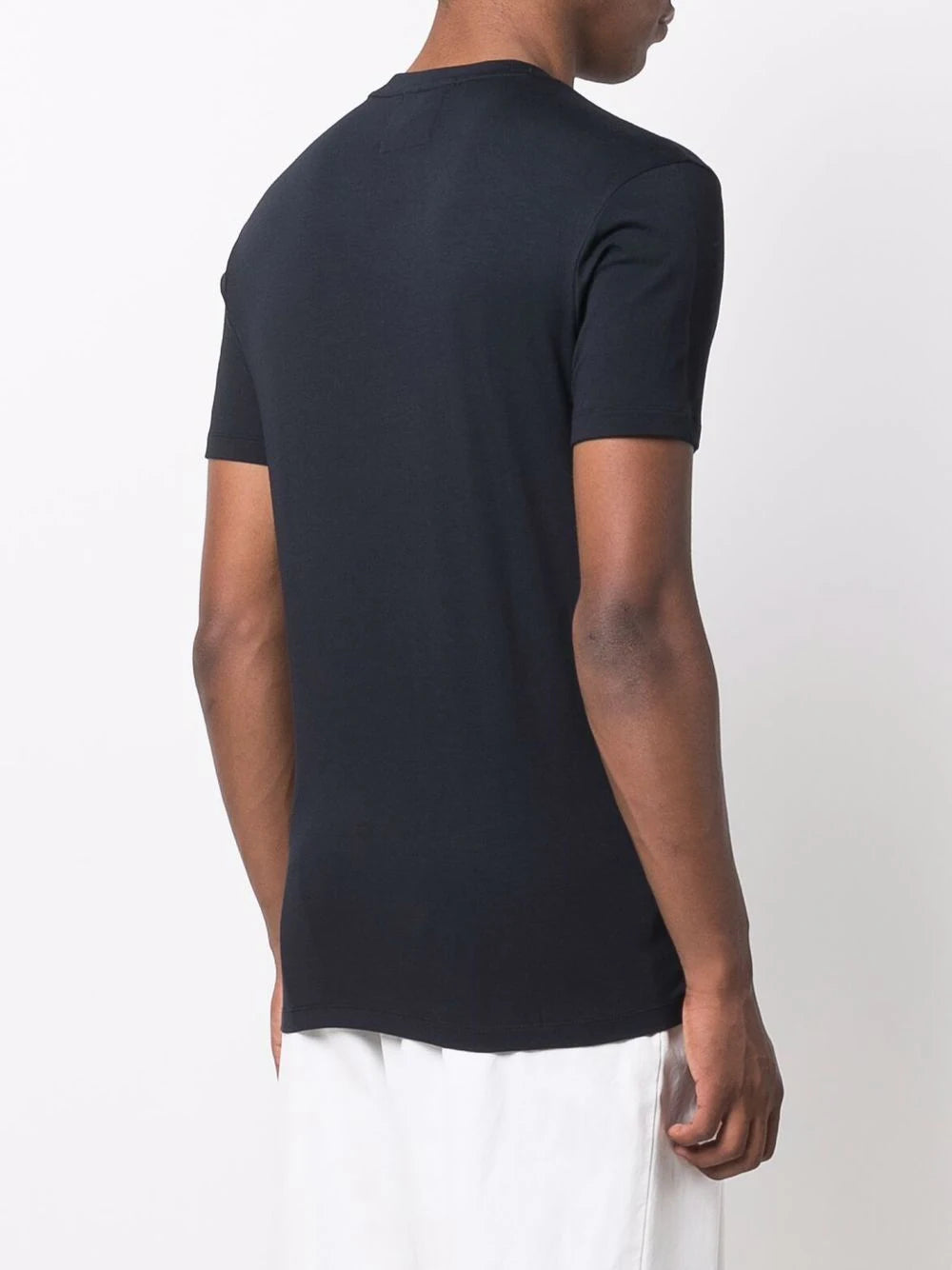 T-Shirt Girocollo con Logo Tono su Tono / Blu - Ideal Moda