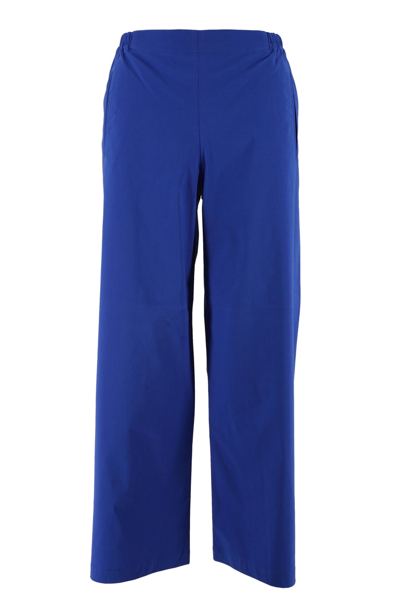 Pantalone in Cotone con Mezzo Elastico in Vita / Bluette - Ideal Moda