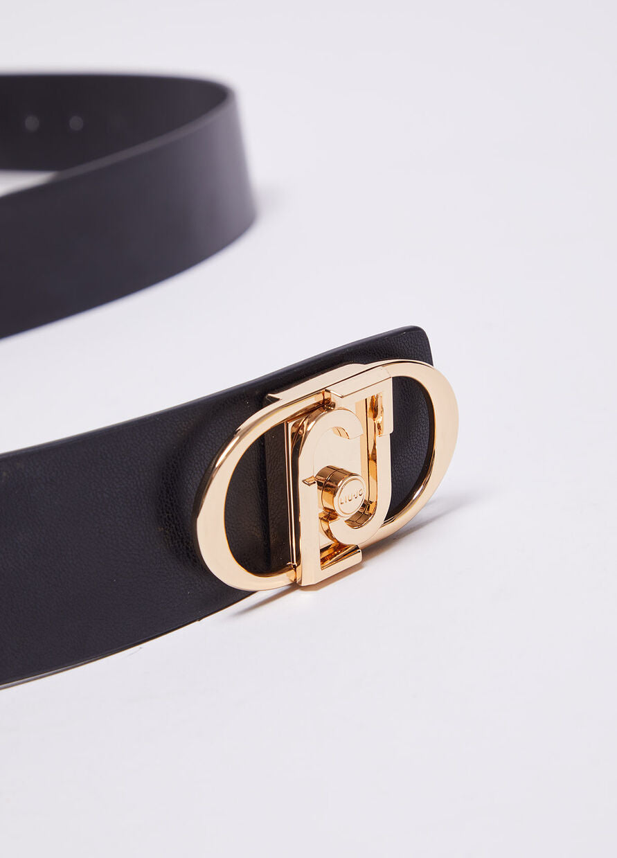 Cintura 4 cm con Logo / Nero - Ideal Moda