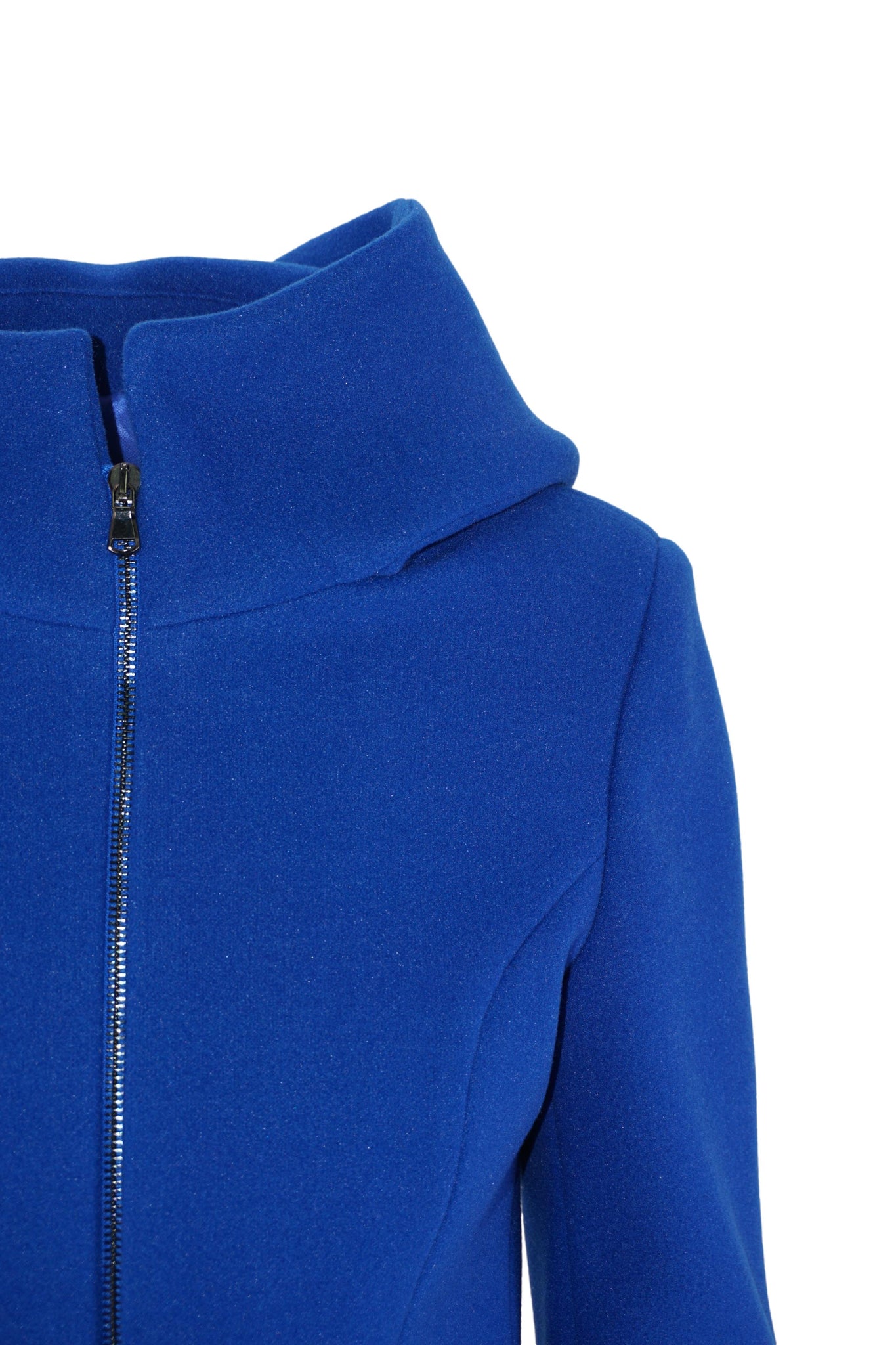 Cappotto con Zip e Cappuccio / Bluette - Ideal Moda