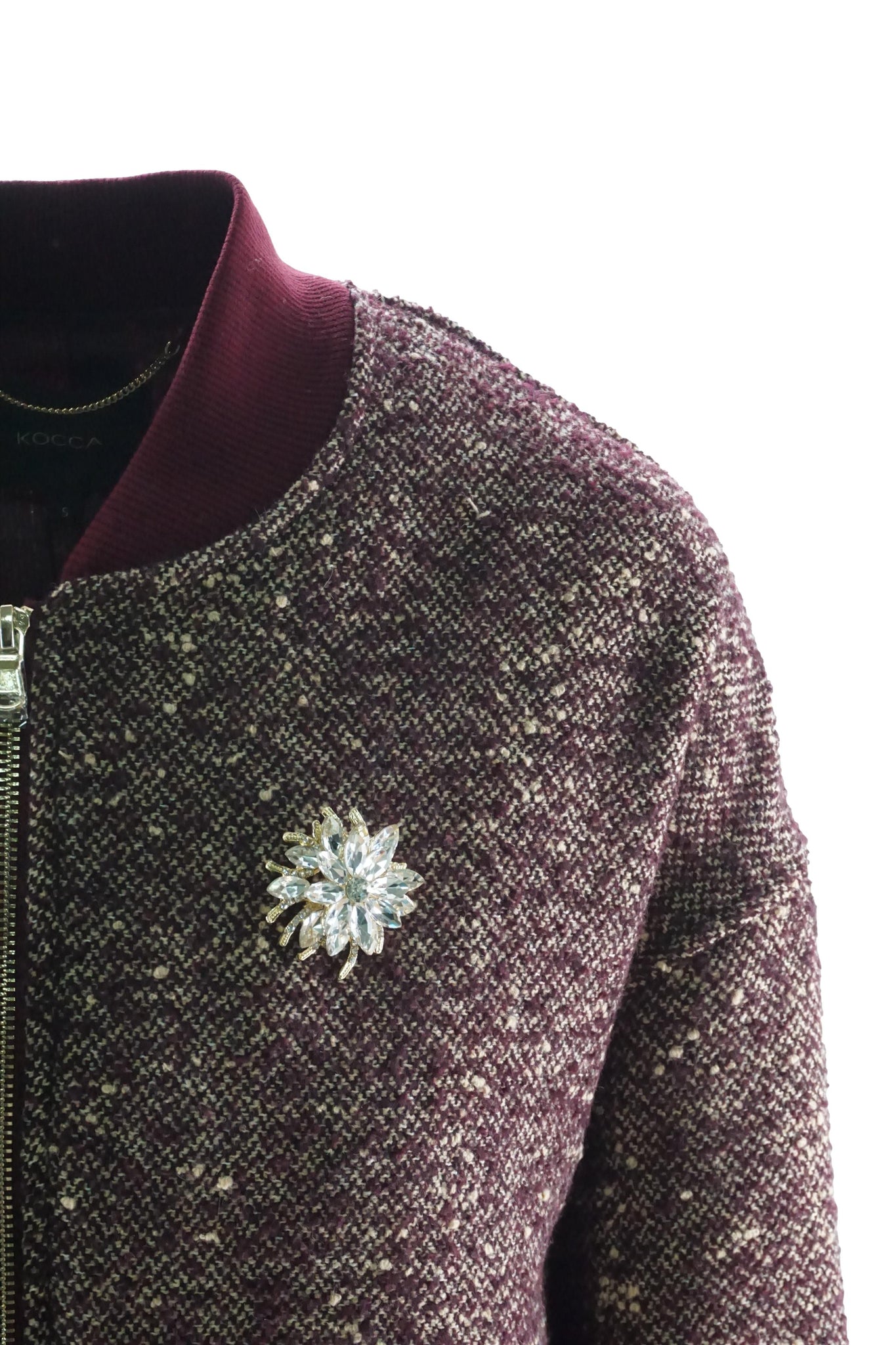 Giubbino Bomber con Ricamo / Bordeaux - Ideal Moda