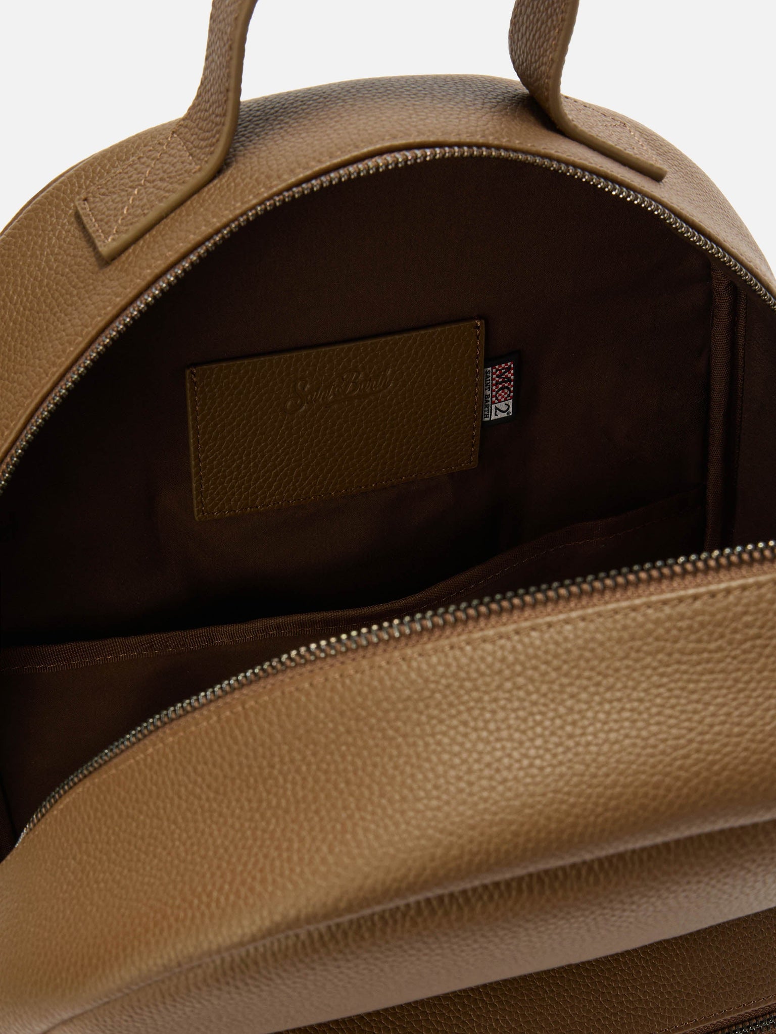 Zaino in Vera Pelle con Logo / Cuoio - Ideal Moda