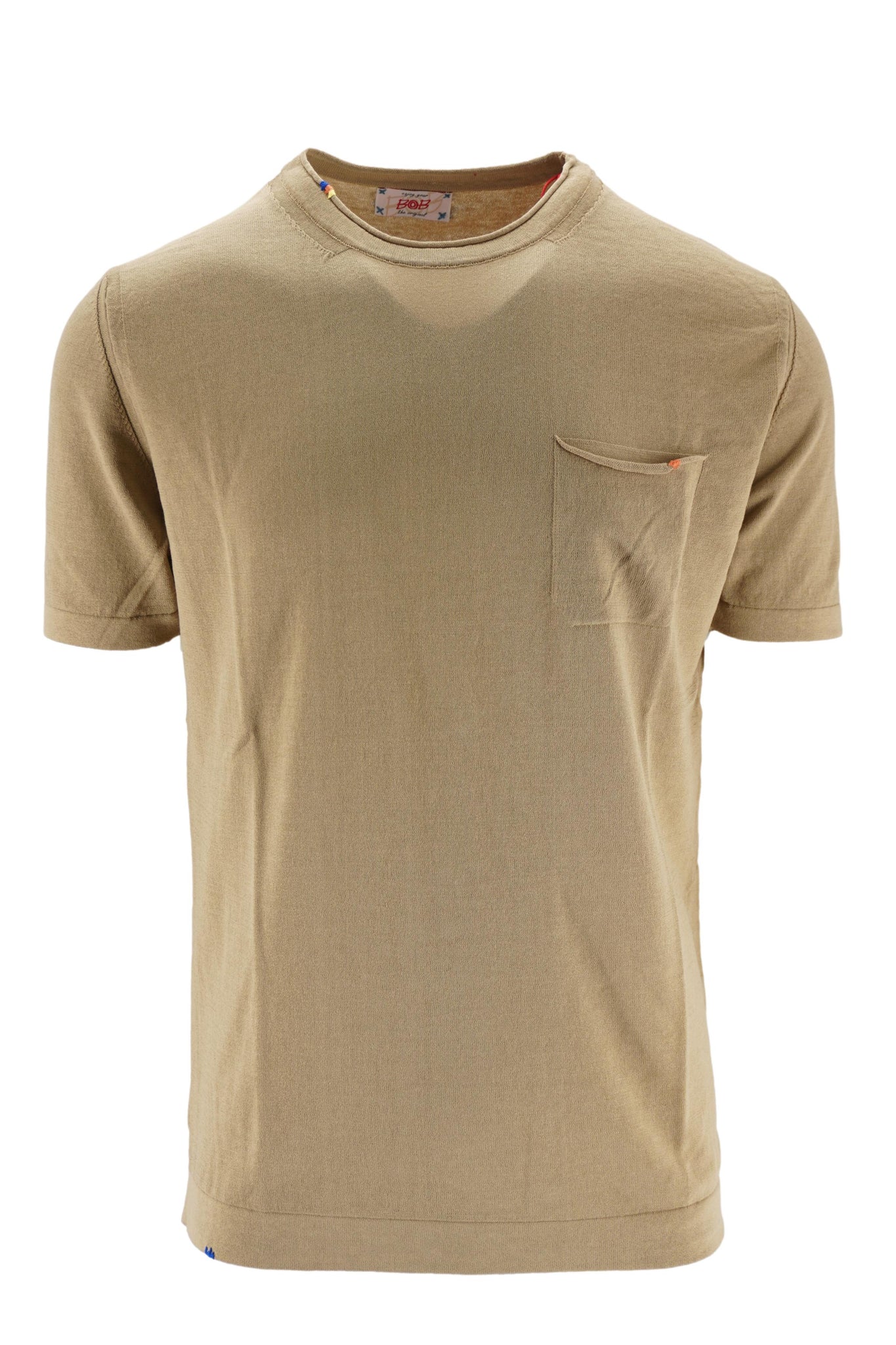 T-Shirt a Taglio Vivo / Beige - Ideal Moda
