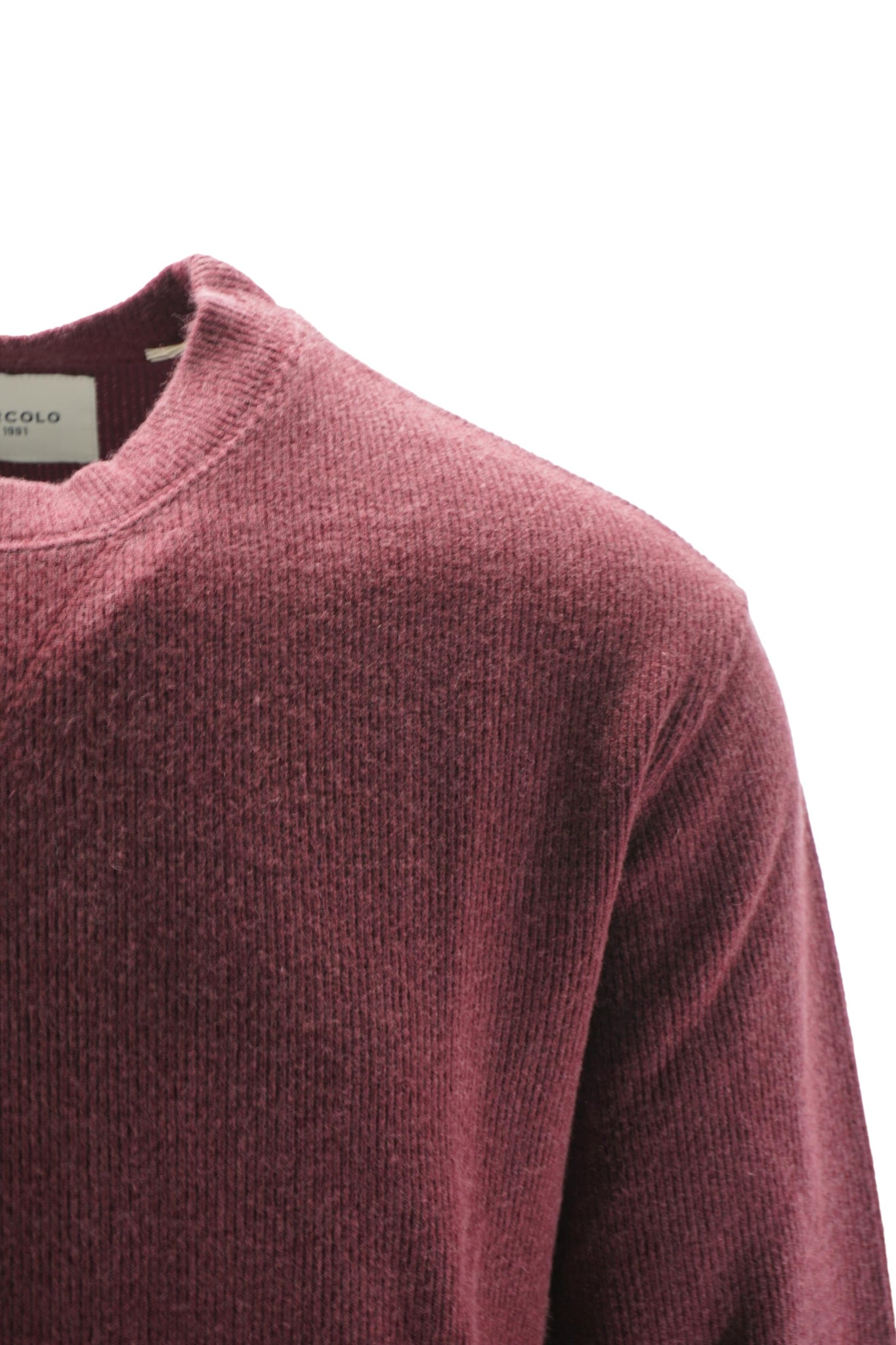 Felpa Girocollo a Coste / Bordeaux - Ideal Moda