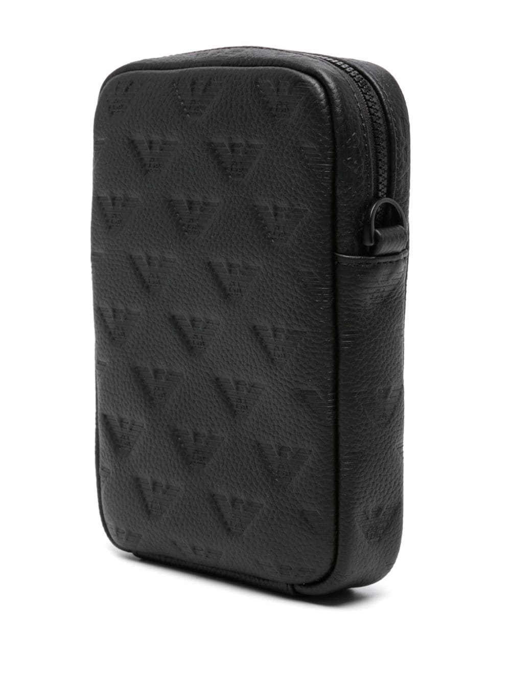 Borsa con Logo Monogramma Goffrato / Nero - Ideal Moda