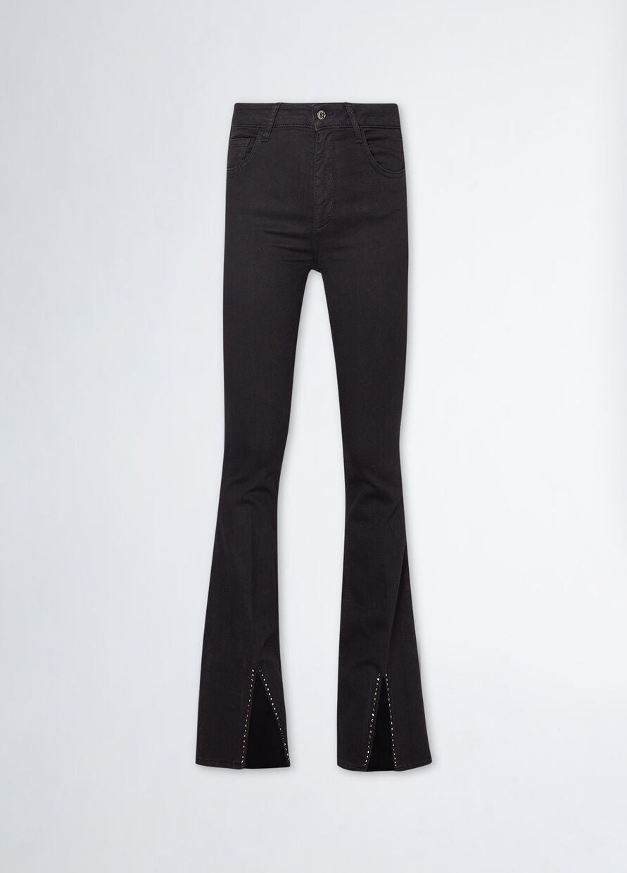Jeans Flare a Vita Alta / Nero - Ideal Moda