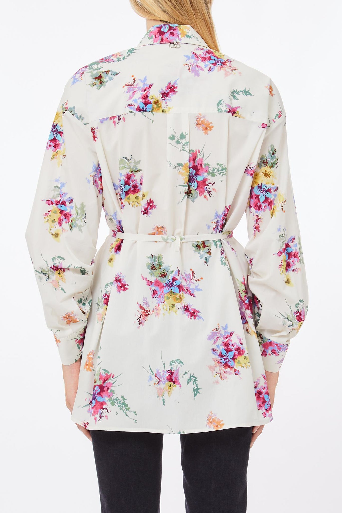 Camicia Lunga con Fantasia / Bianco - Ideal Moda