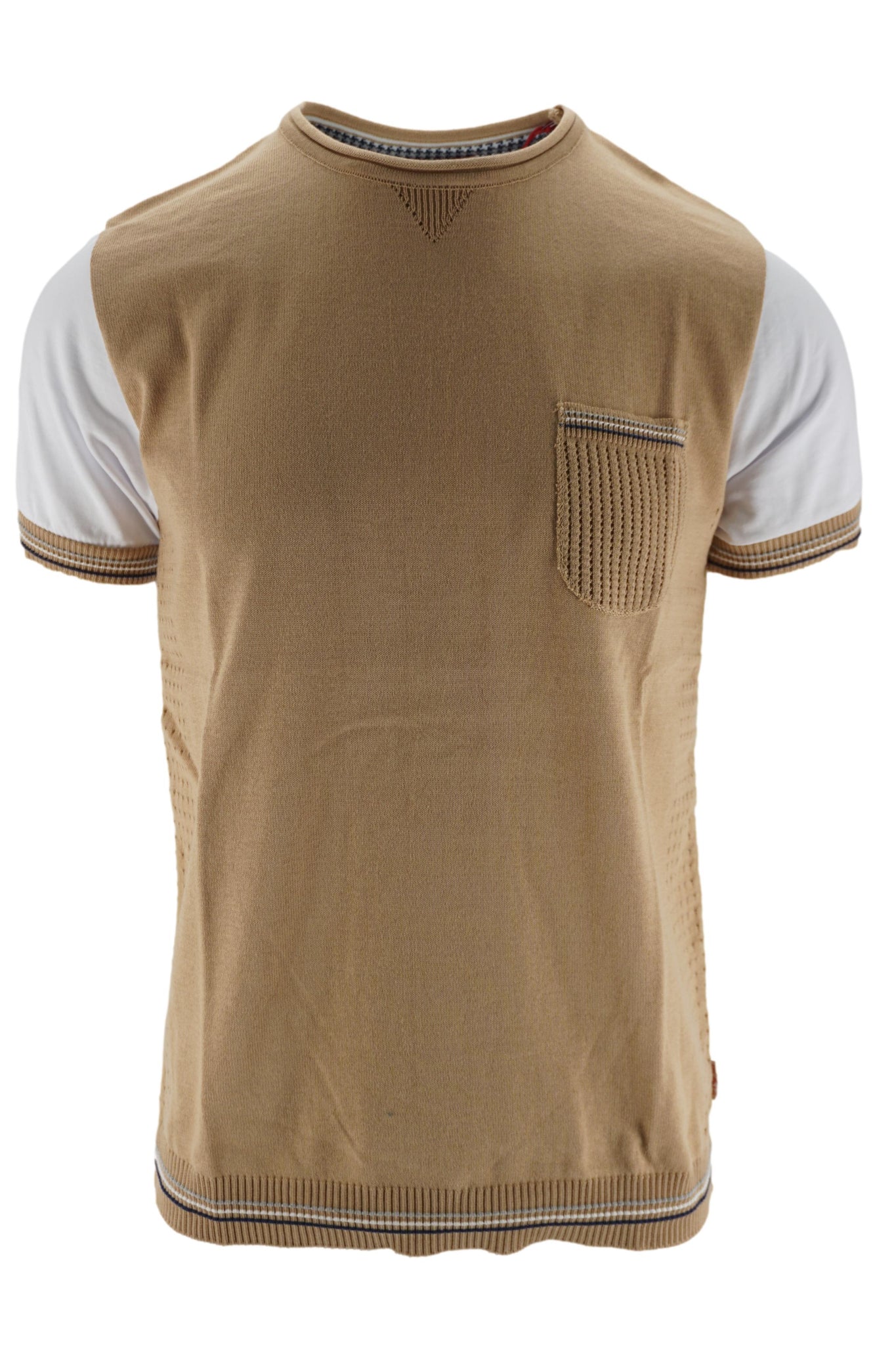 T-Shirt in Maglia / Beige - Ideal Moda