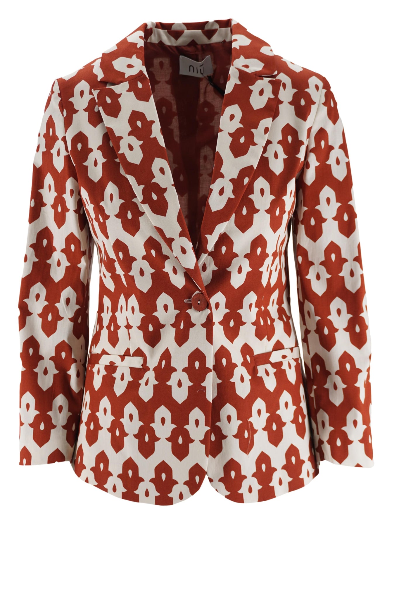 Giacca in Cotone con Fantasia / Bordeaux - Ideal Moda