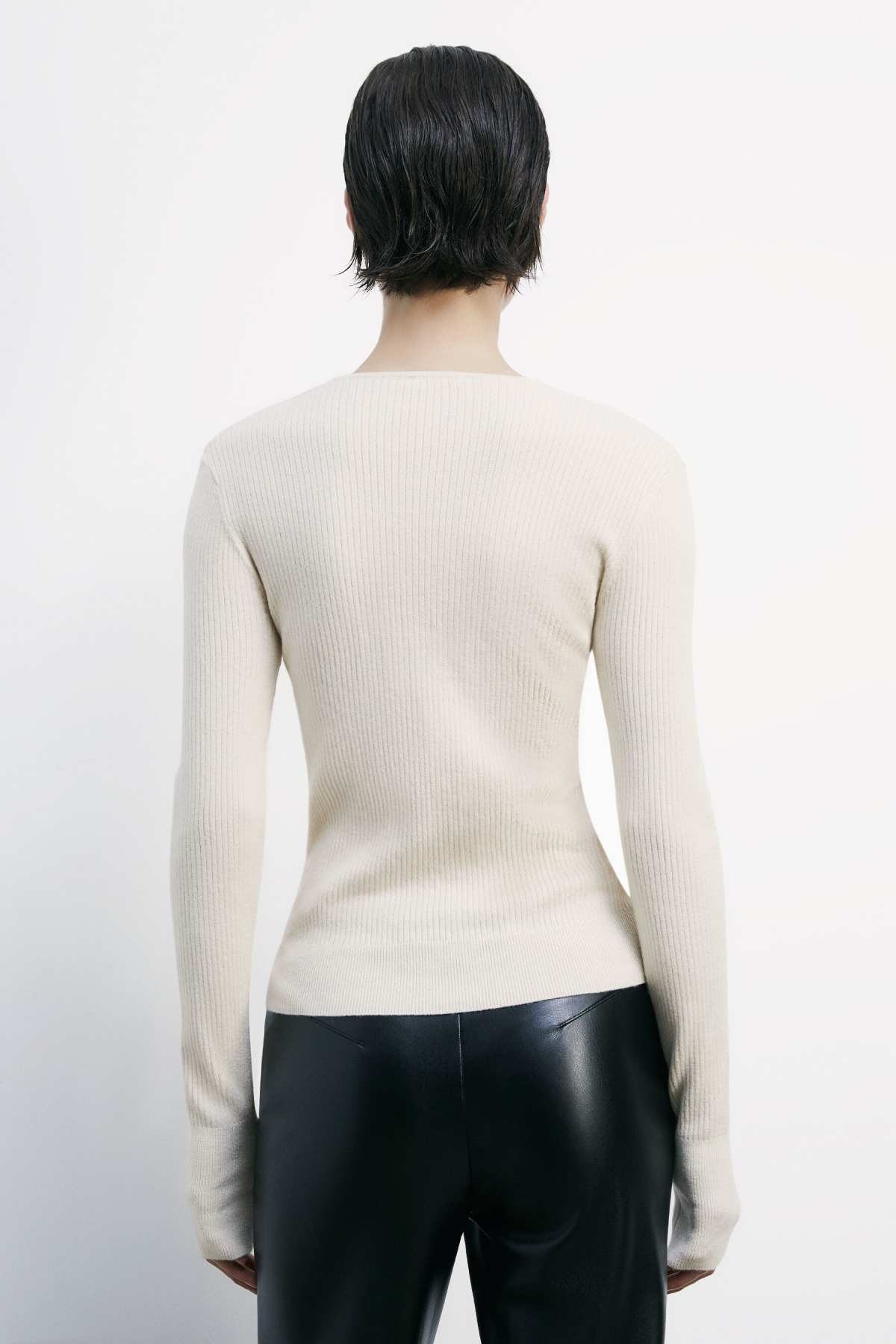 Maglia Aderente con Catene / Avorio - Ideal Moda