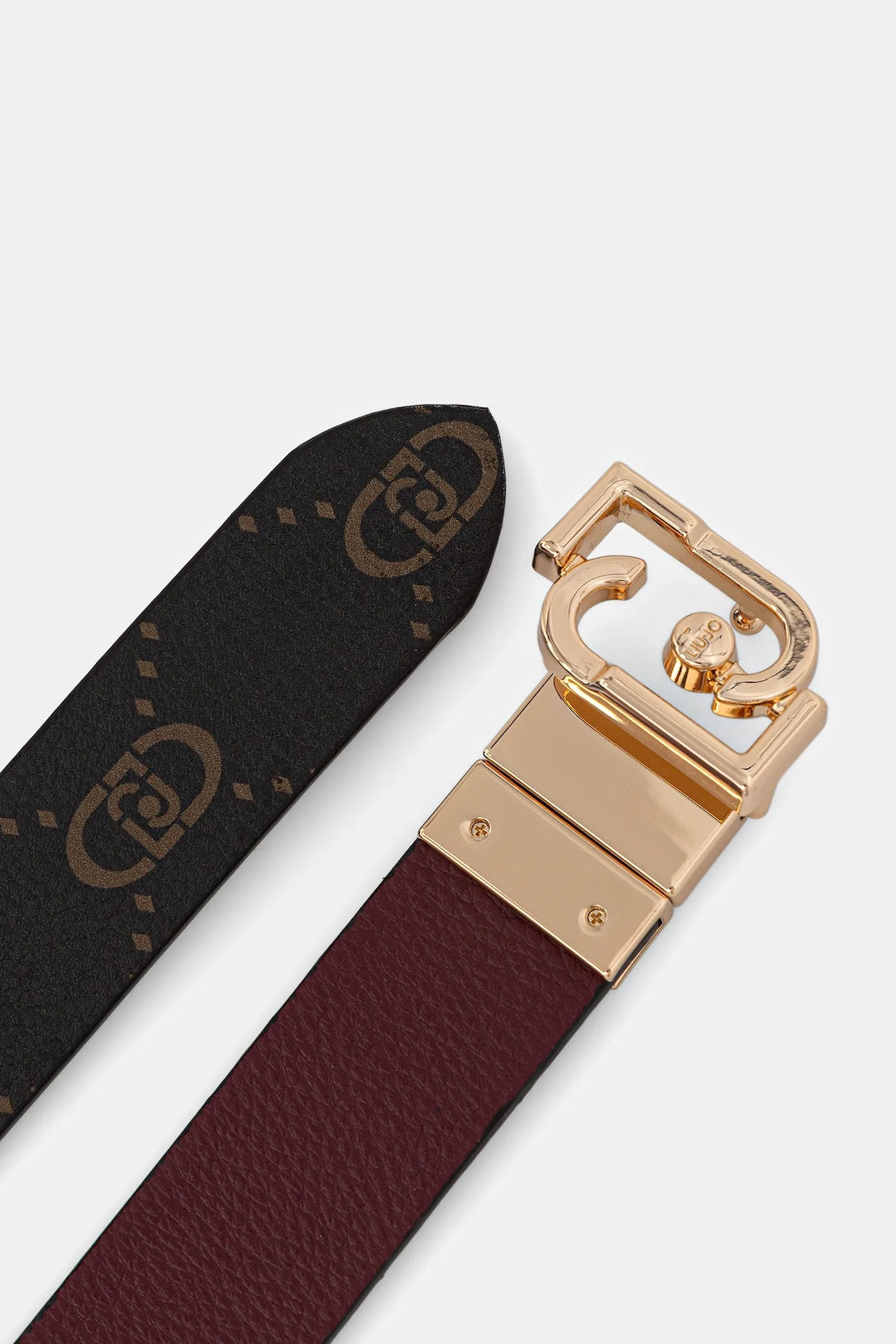 Cintura Reversibile con Logo / Bordeaux - Ideal Moda