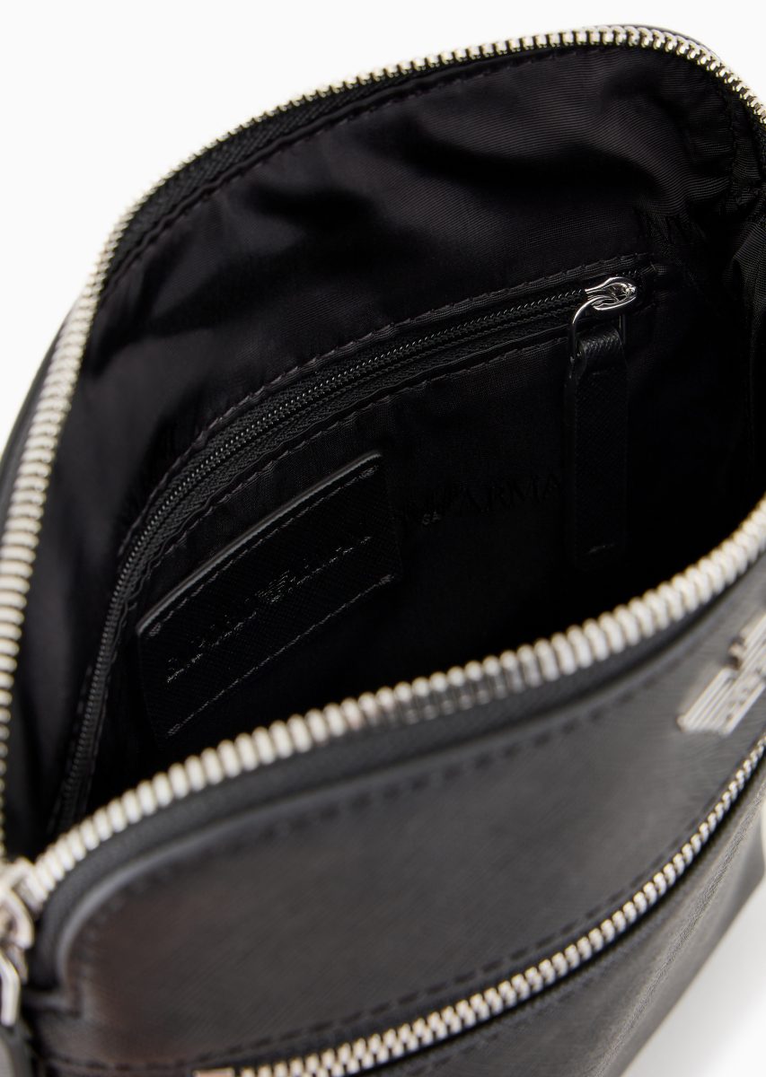 Tracolla Piatta in Pelle / Nero - Ideal Moda