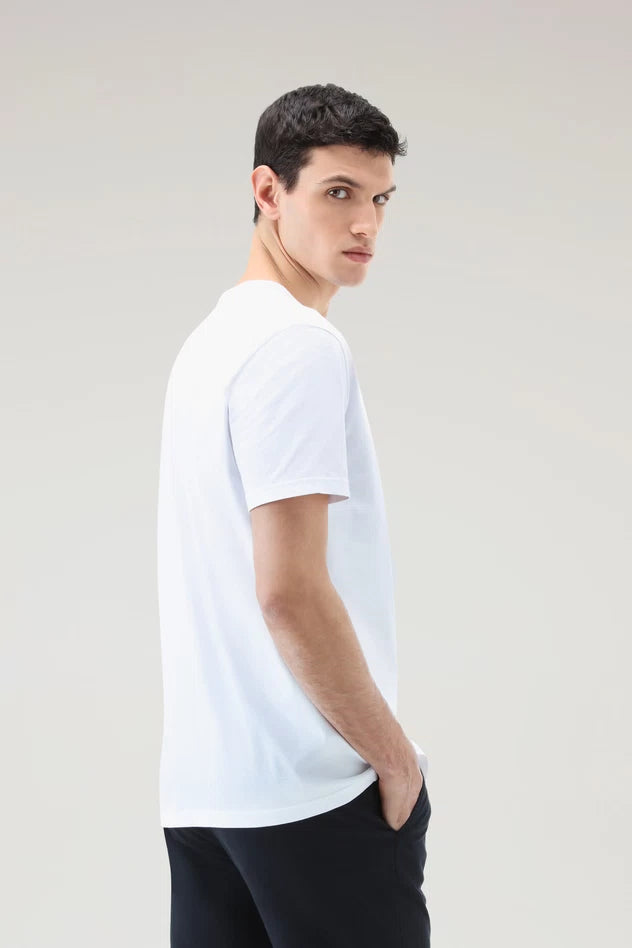 T-Shirt in Puro Cotone con Logo / Bianco - Ideal Moda