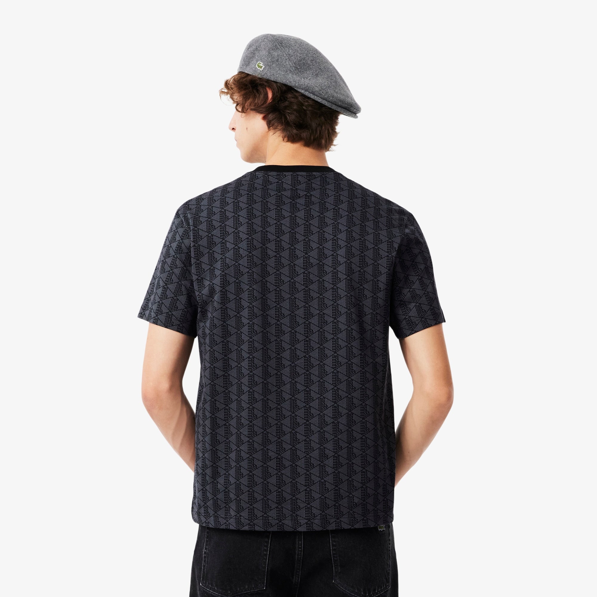 T-Shirt in Jersey con Monogramma / Nero - Ideal Moda