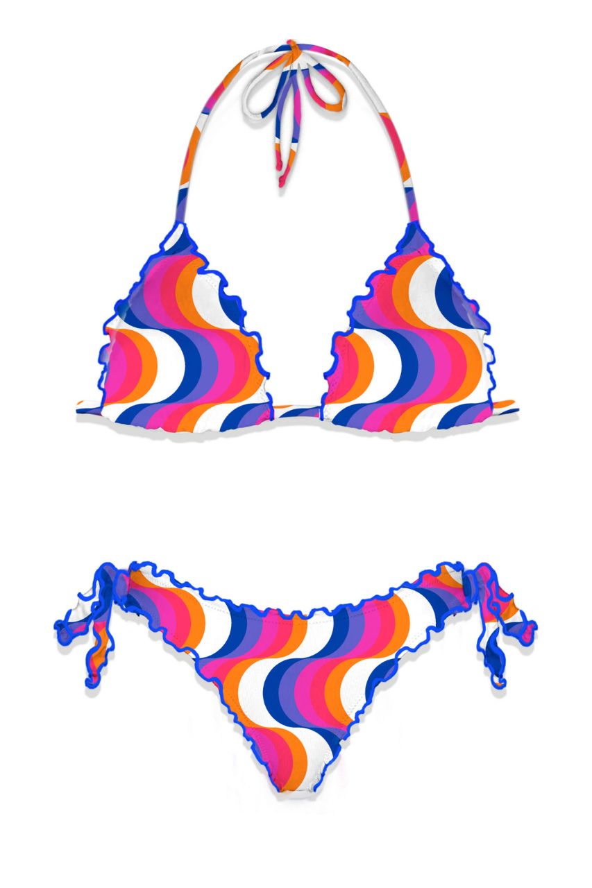 Bikini a Triangolo con Fantasia Mc2 Saint Barth / Multicolor - Ideal Moda