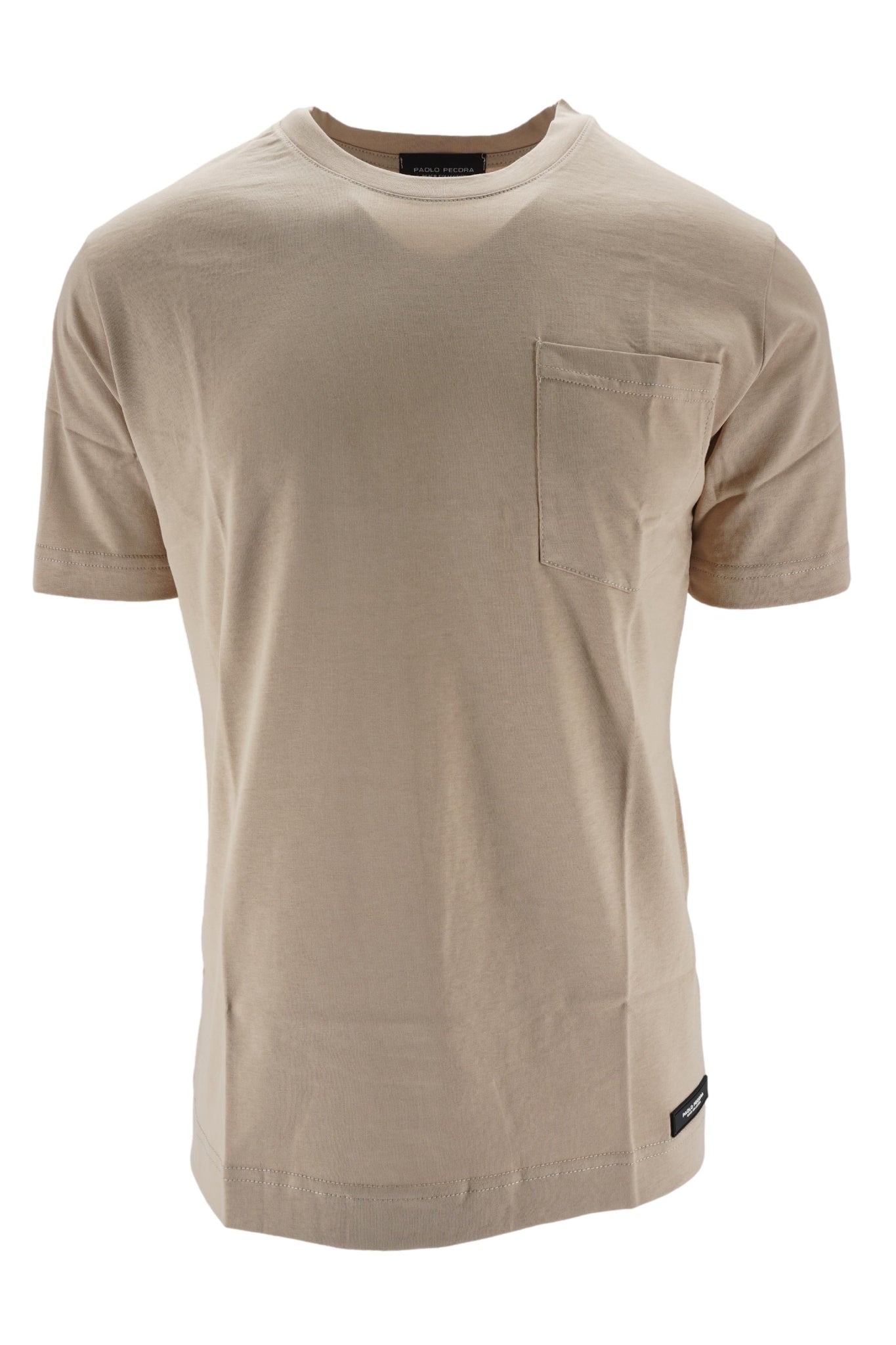 T-Shirt in Cotone con Taschino / Beige - Ideal Moda
