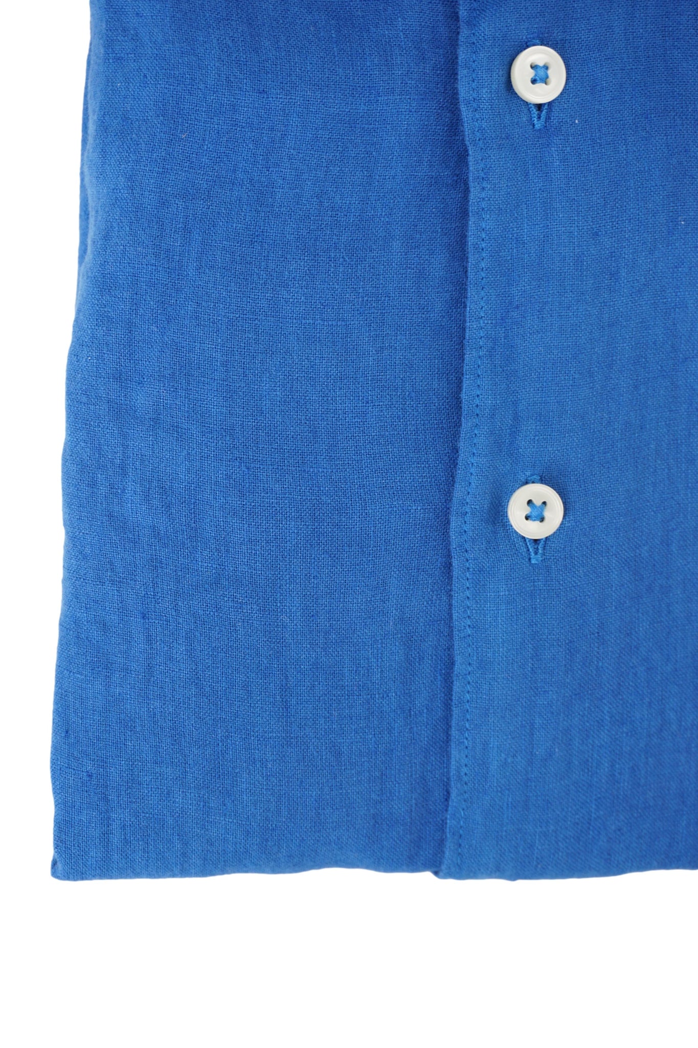 Camicia in Lino con Collo Morbido / Bluette - Ideal Moda