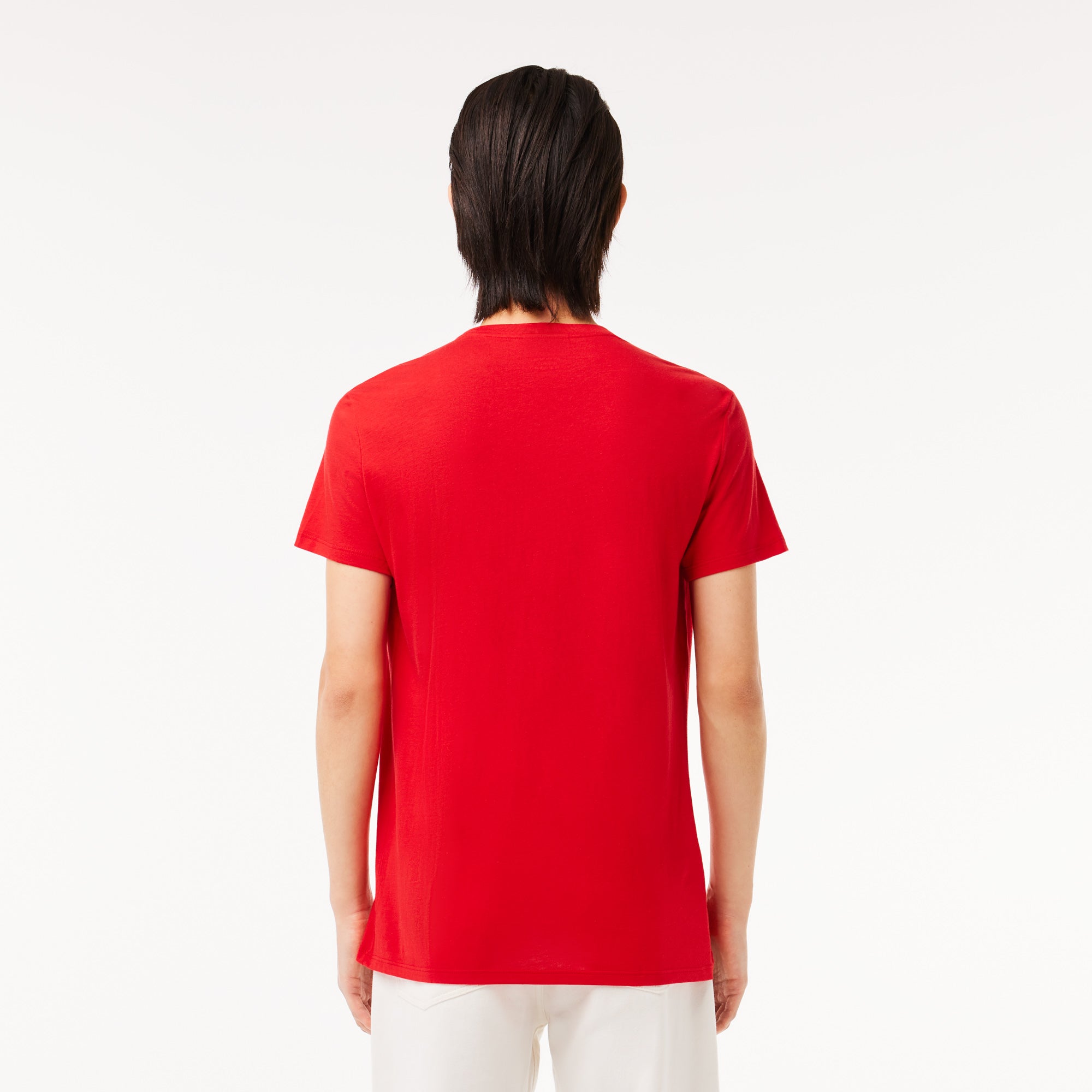 T-Shirt a Girocollo in Jersey di Cotone Pima / Rosso - Ideal Moda