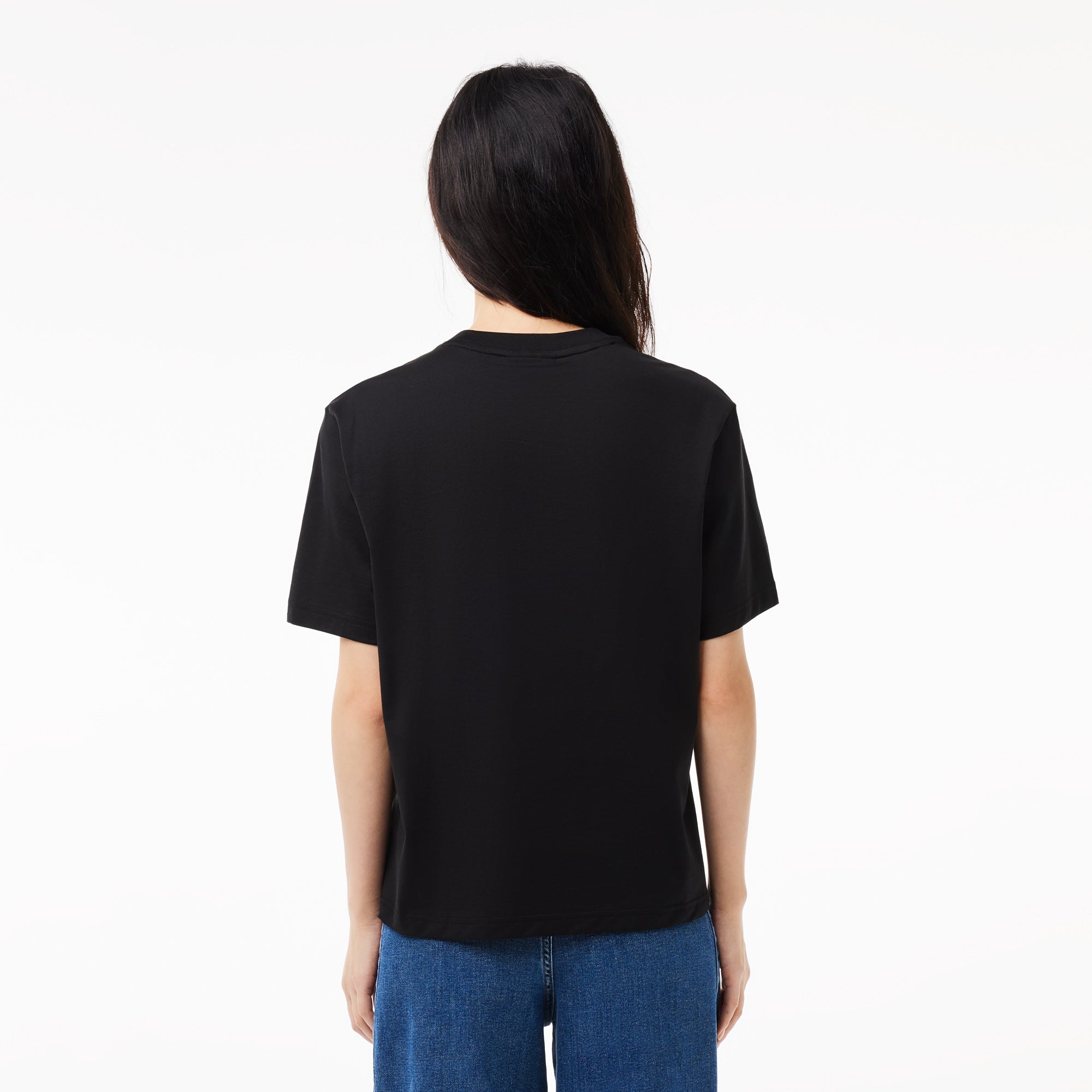 T-Shirt Relaxed Fit in Jersey Pima Cotton / Nero - Ideal Moda