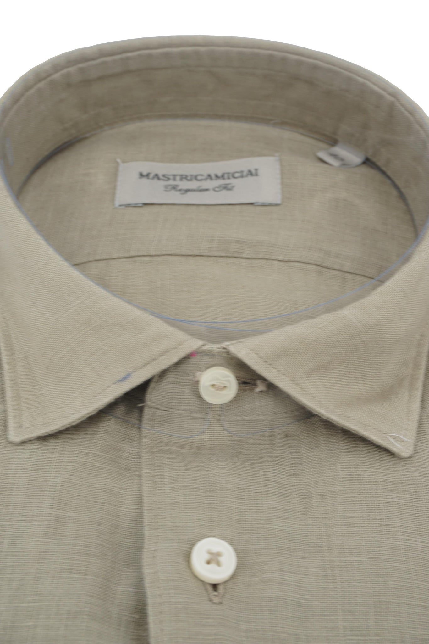 Camicia in Lino con Collo Morbido / Beige - Ideal Moda