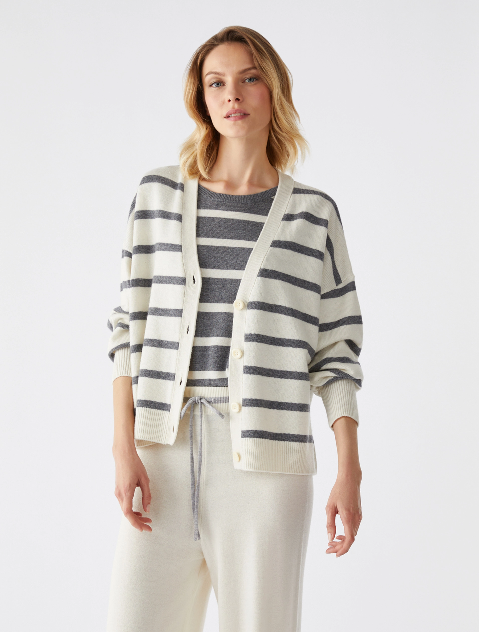 Maglia Twin Set con Fantasia / Bianco - Ideal Moda