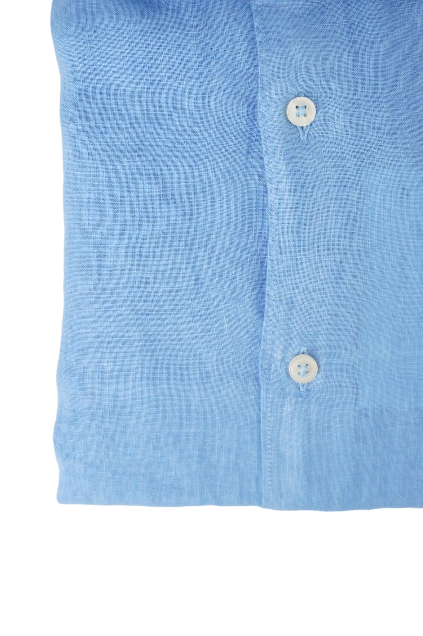Camicia in Lino con Collo Morbido / Azzurro - Ideal Moda