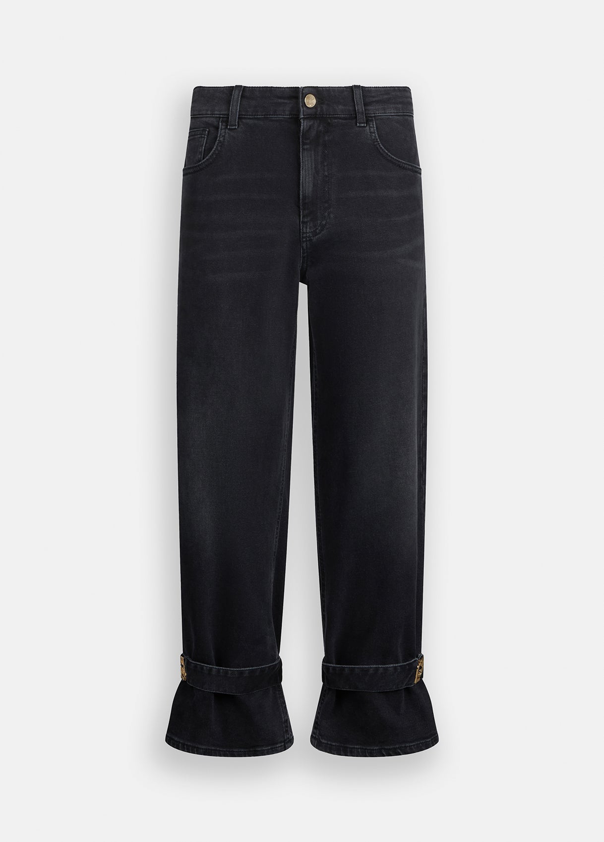 Jeans Carrot Fit a Vita Alta / Nero - Ideal Moda