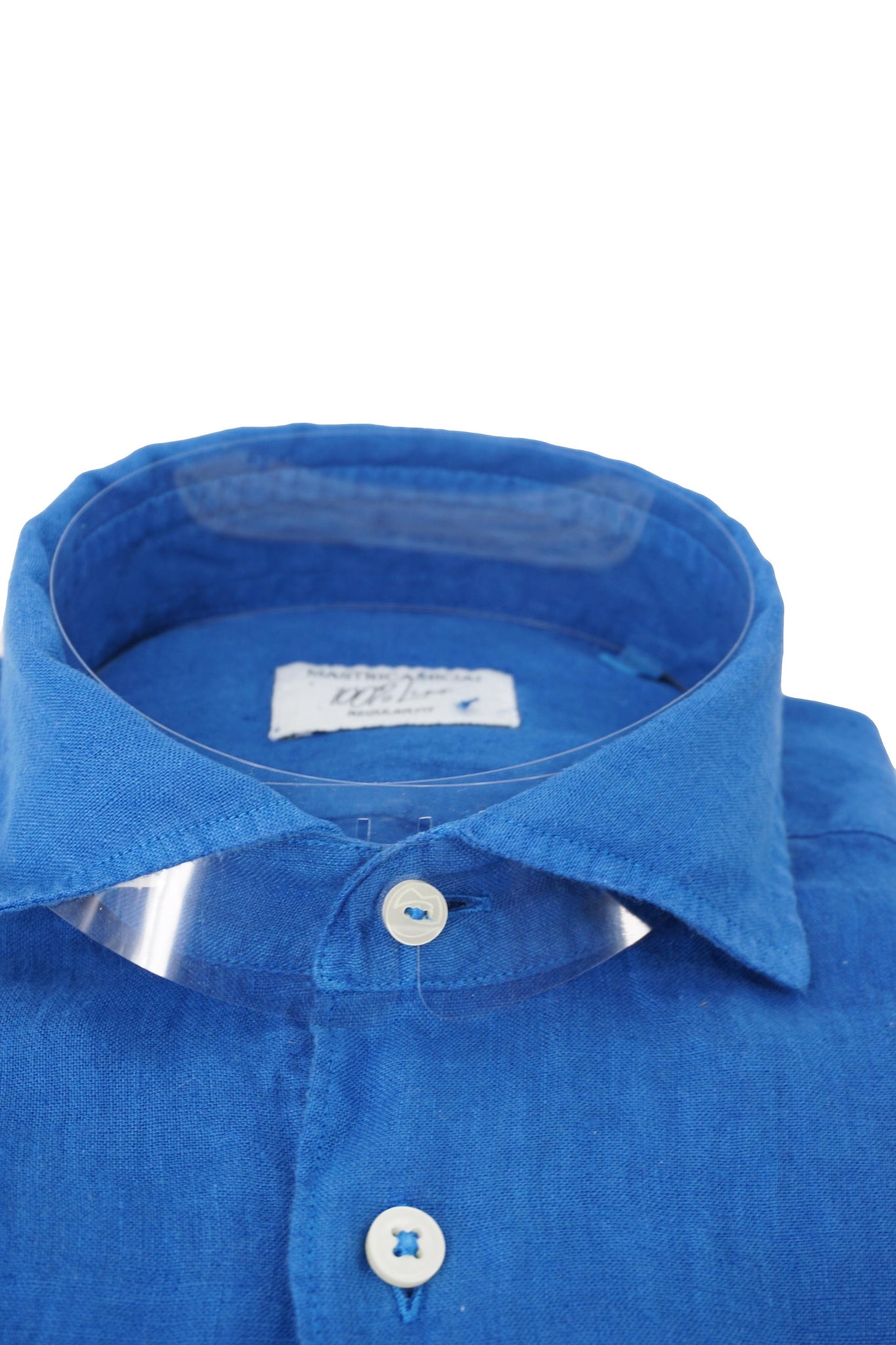 Camicia in Lino con Collo Morbido / Bluette - Ideal Moda