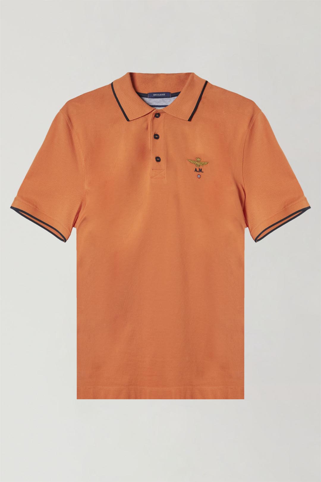 Polo in Cotone a Mezze Maniche / Arancione - Ideal Moda