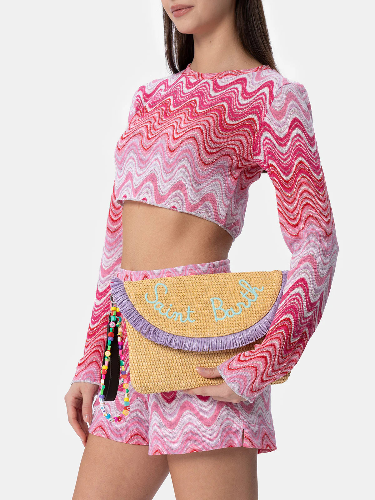 Pochette in Paglia con Frange / Beige - Ideal Moda