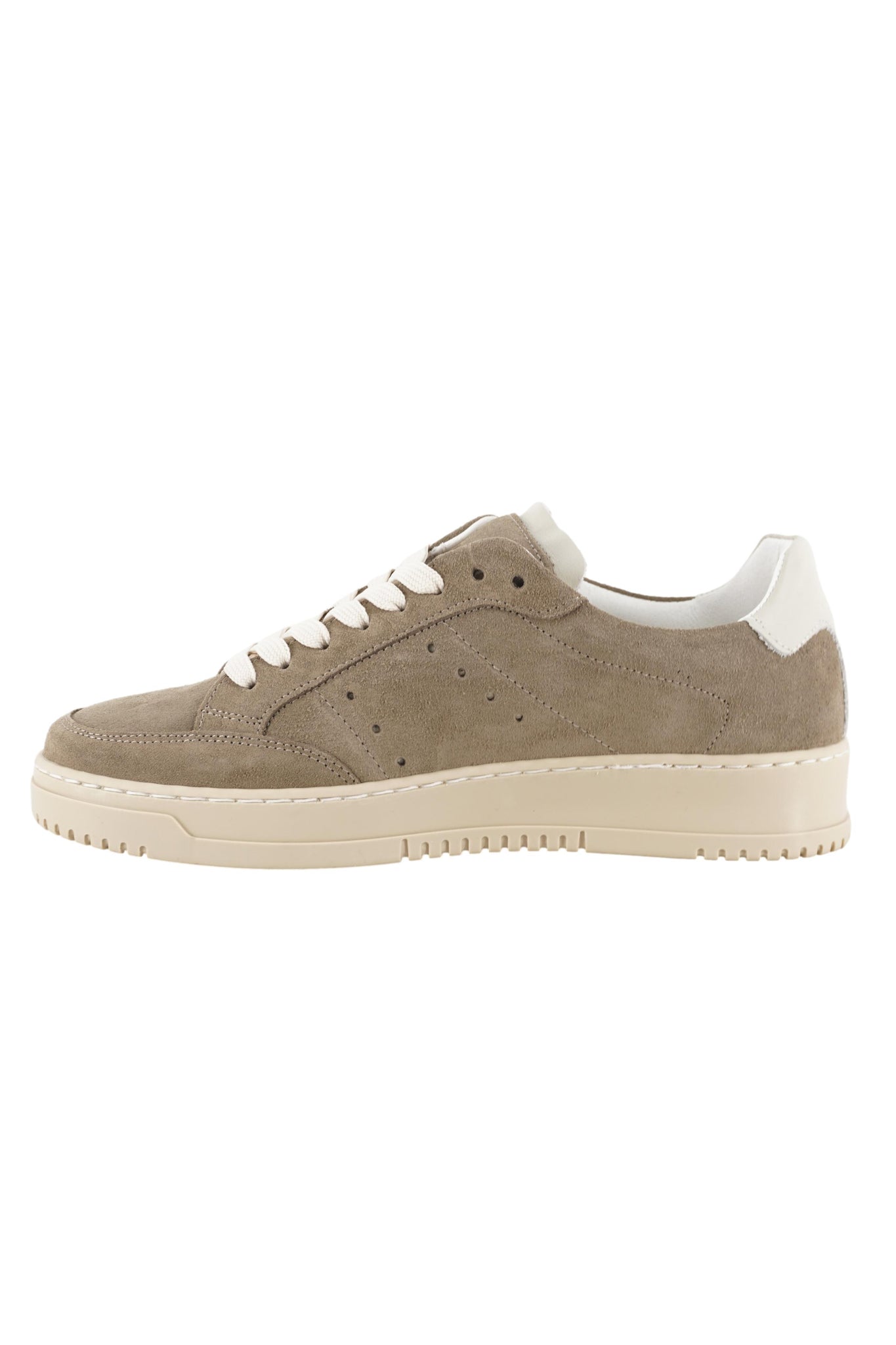 Sneaker in Camoscio con Suola in Gomma / Beige - Ideal Moda