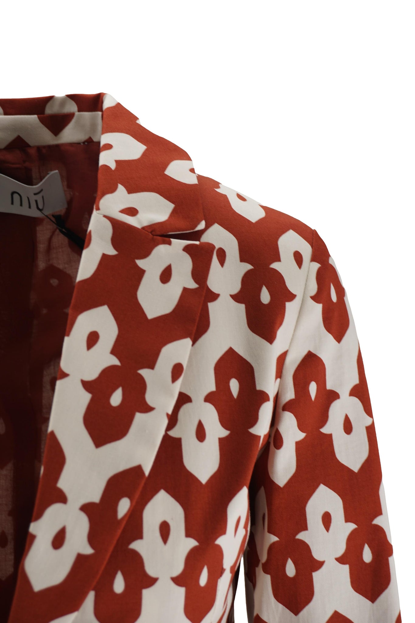 Giacca in Cotone con Fantasia / Bordeaux - Ideal Moda