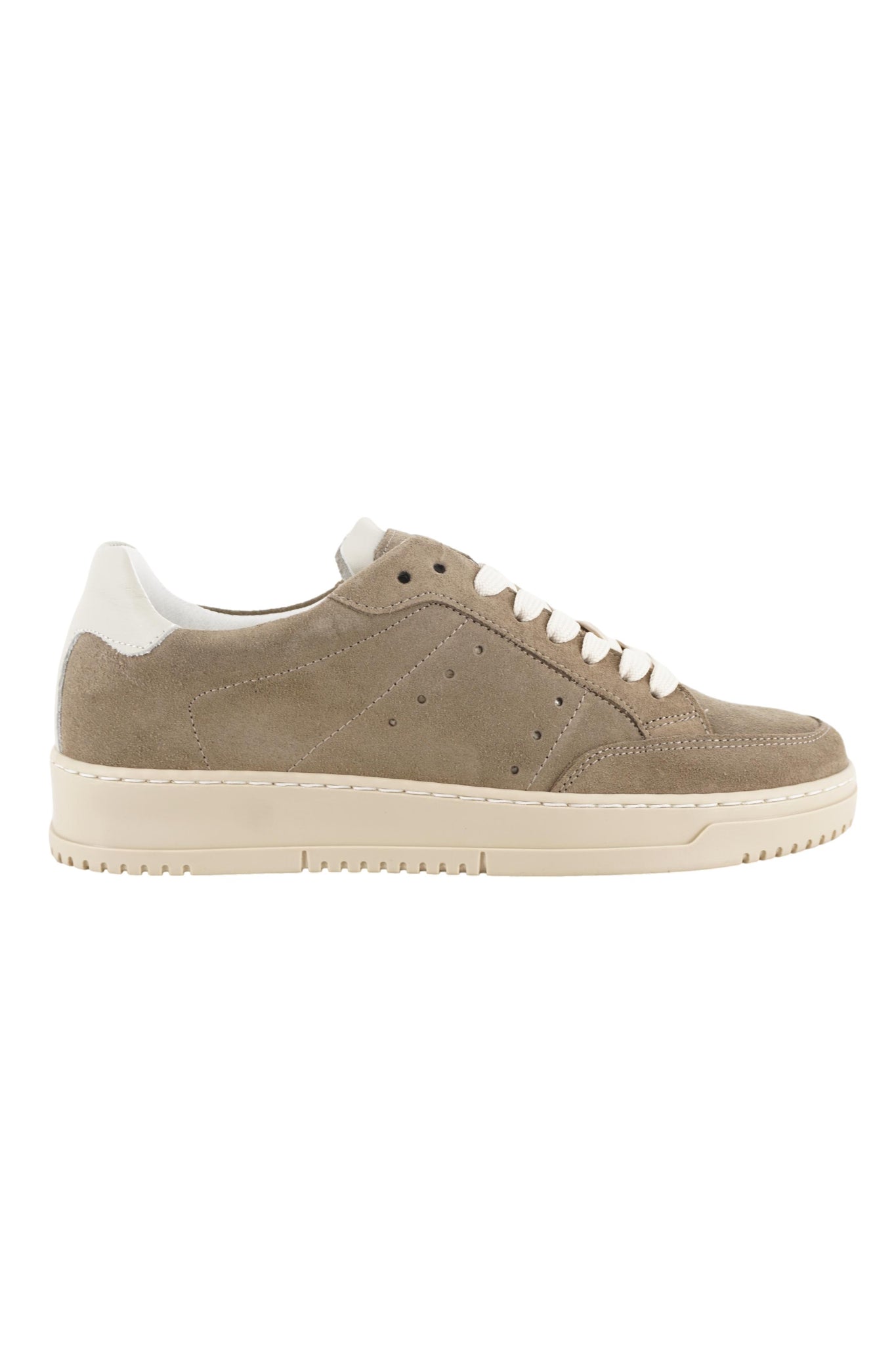 Sneaker in Camoscio con Suola in Gomma / Beige - Ideal Moda